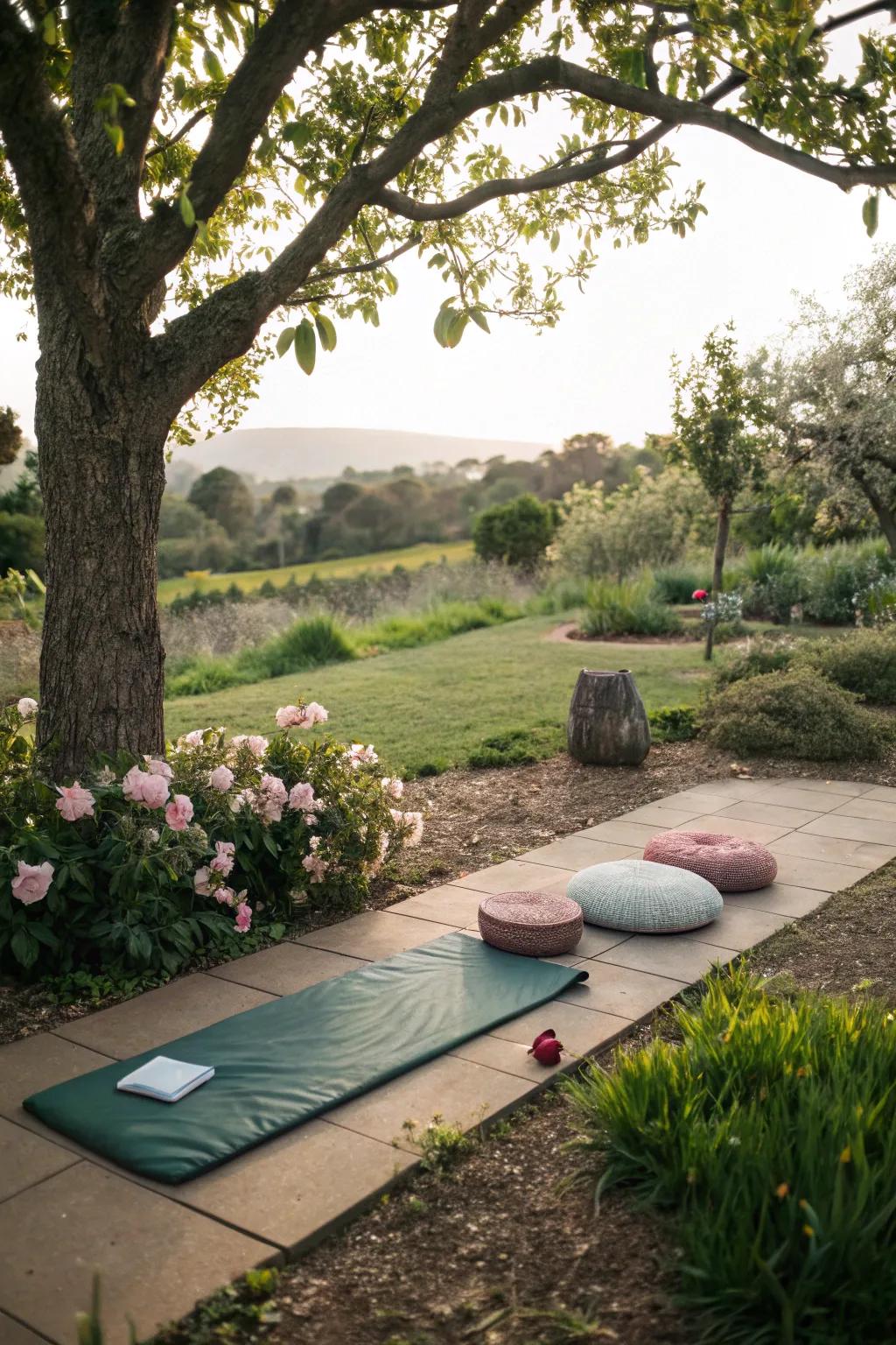 A garden wellness space offers a tranquil escape for relaxation.