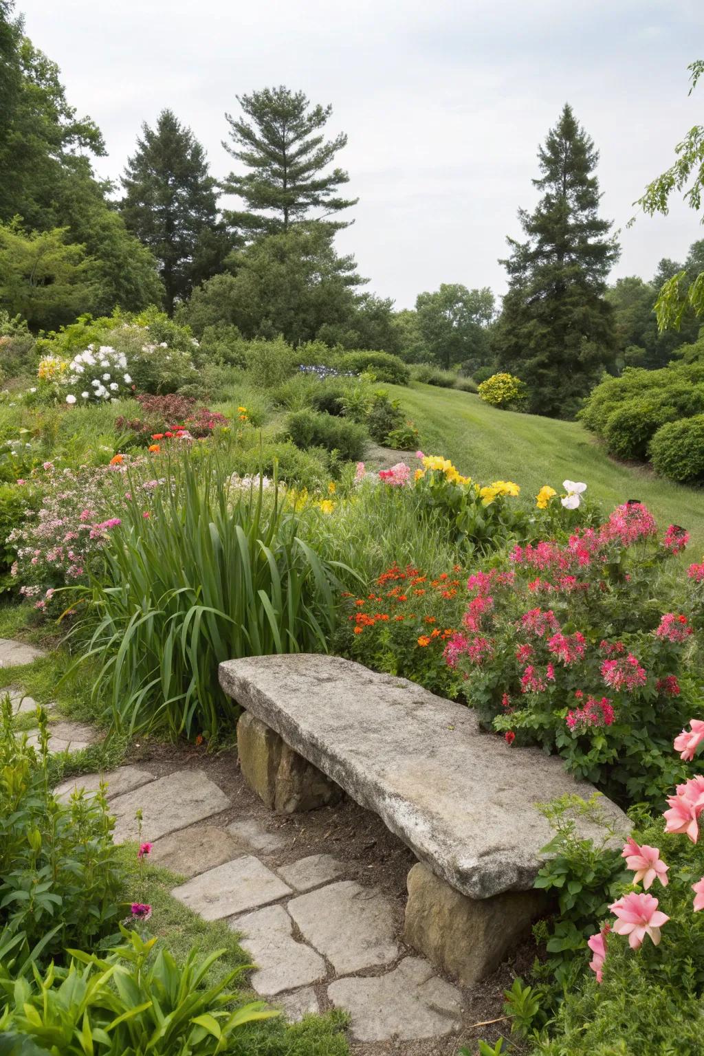 A natural rock seating area for relaxation