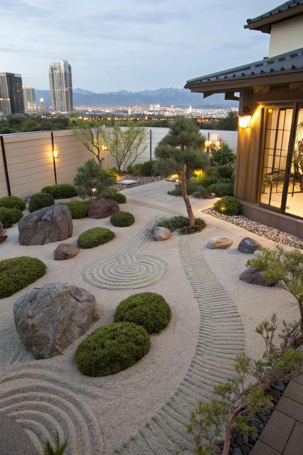A Zen garden provides a peaceful retreat in your backyard.