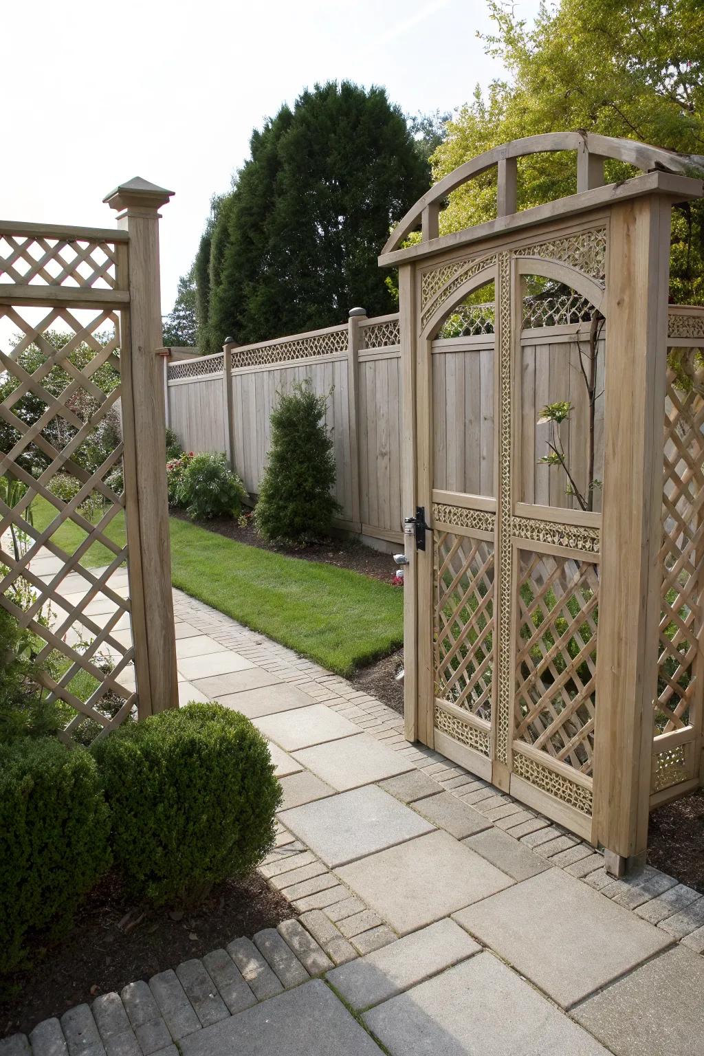 Lattice gates offer security and style in your garden.