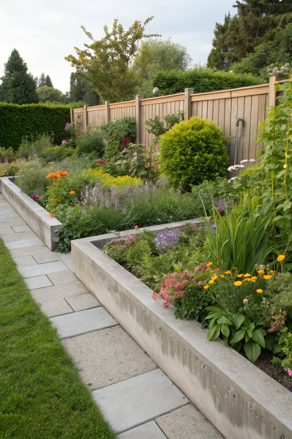 Concrete edging for a lasting garden border