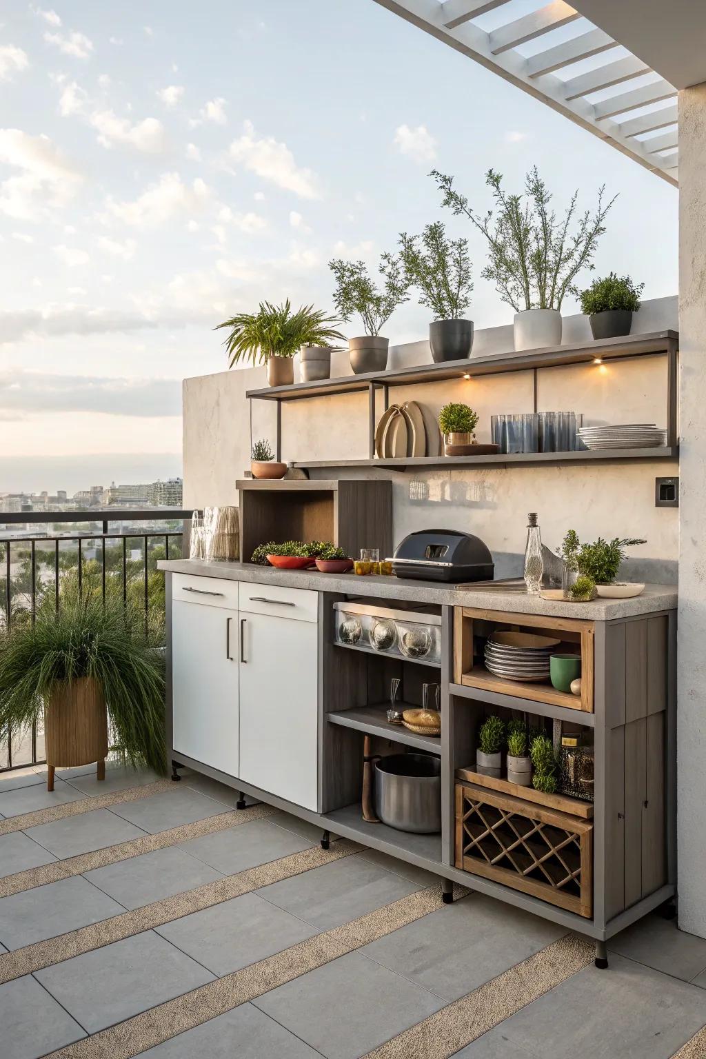 Stylish storage solutions keep your kitchen tidy.