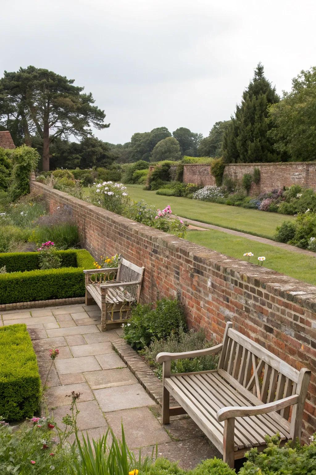 Low brick walls are timeless and multifunctional.