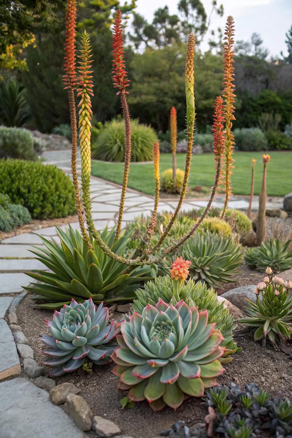 Unusual shapes make succulent gardens intriguing and memorable.