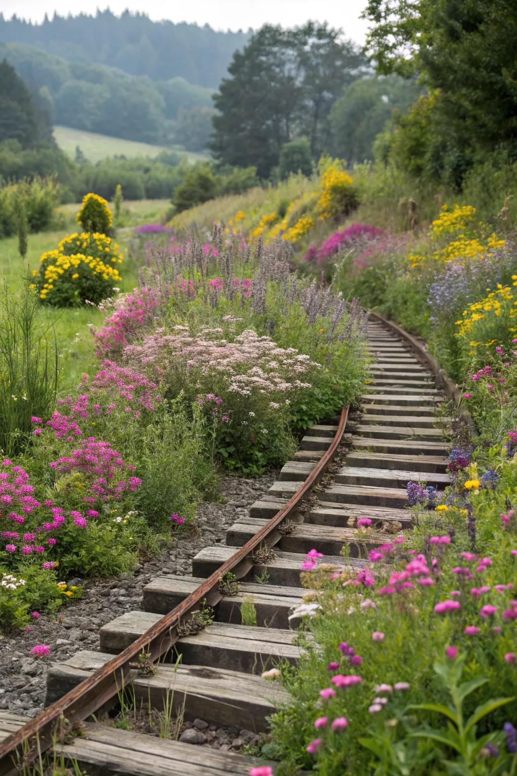Railroad tie paths provide a rustic and resourceful option.