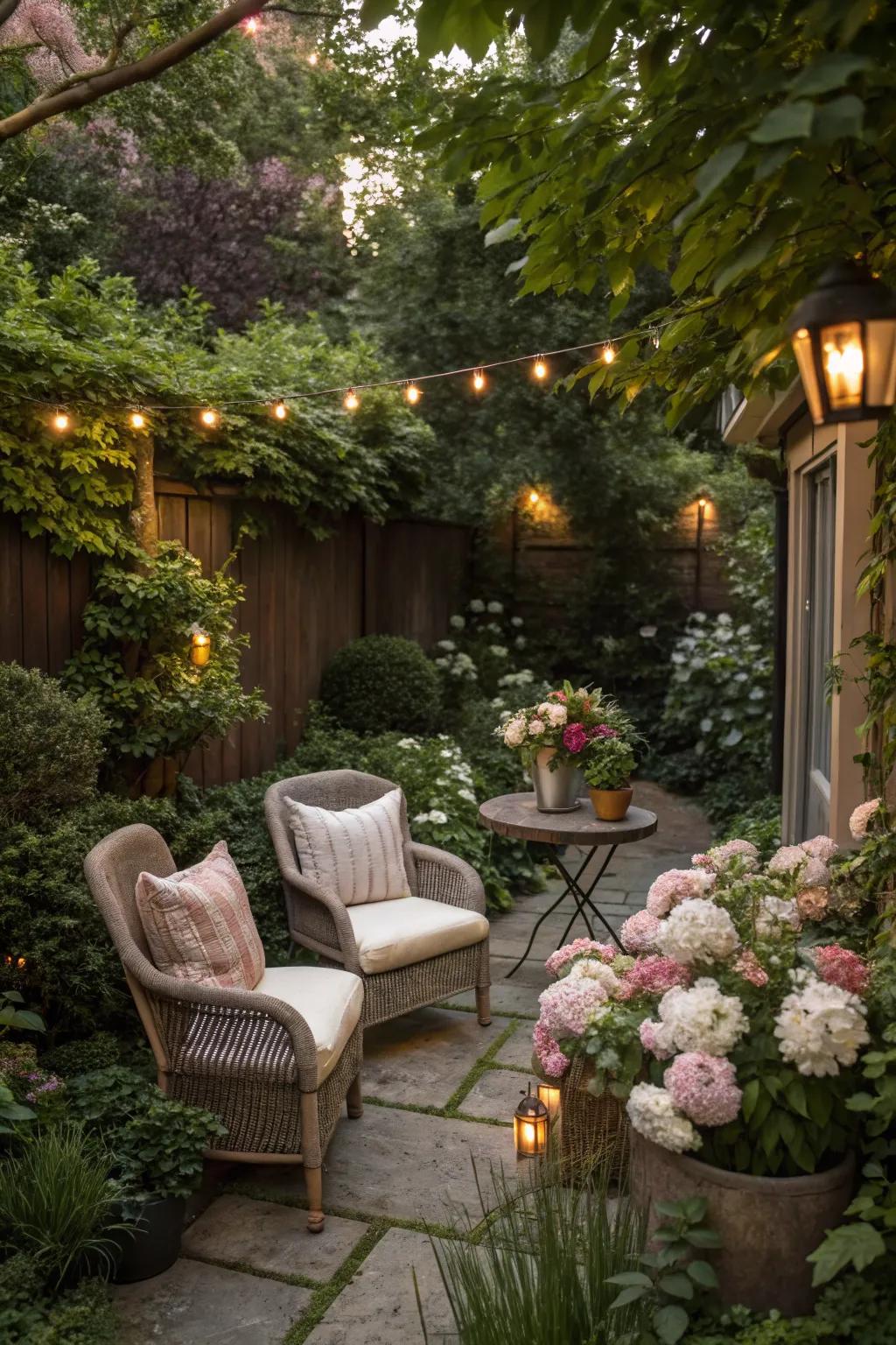 Seating areas make your yard a perfect place to unwind.