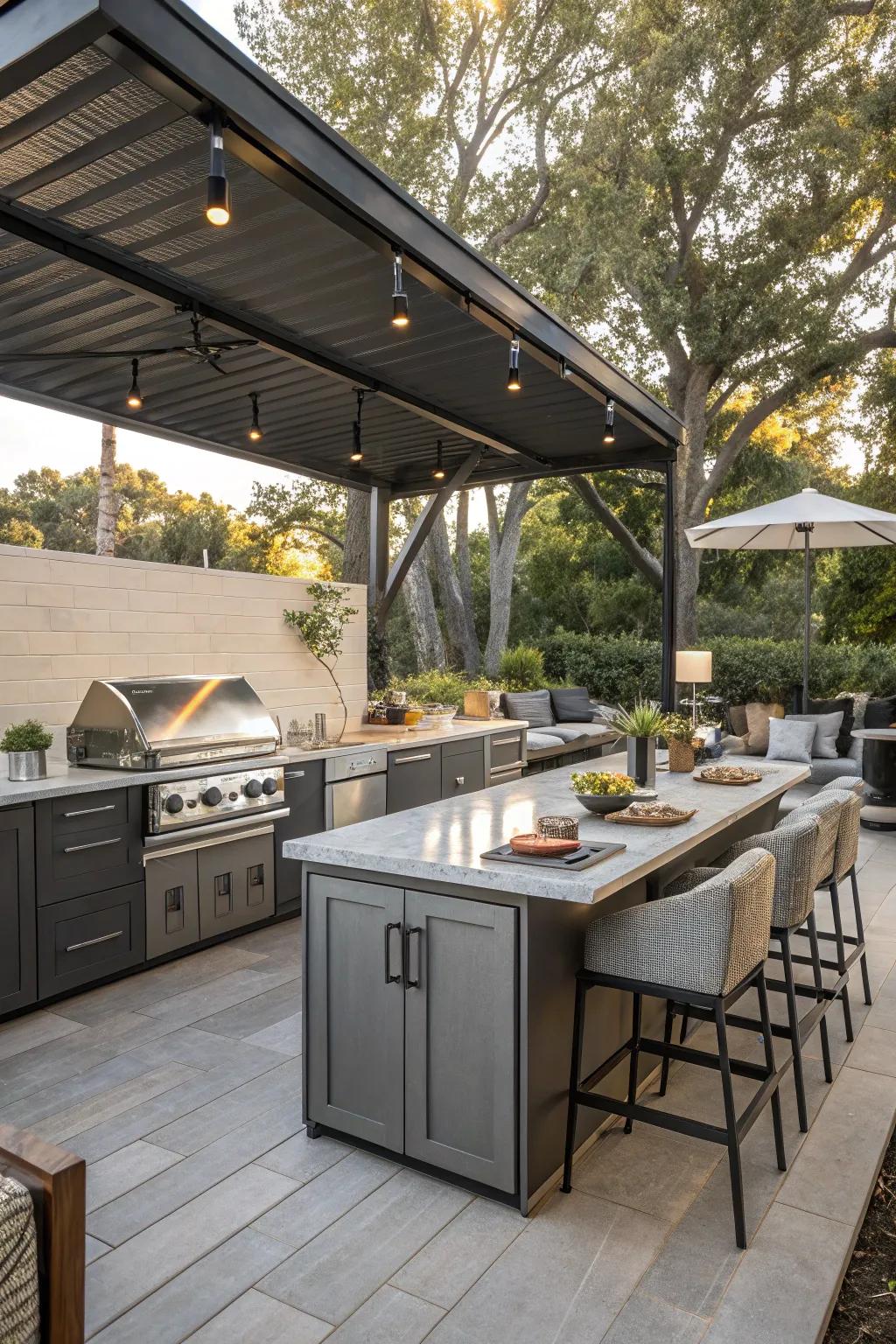Modular designs offer flexibility and adaptability for your outdoor kitchen.