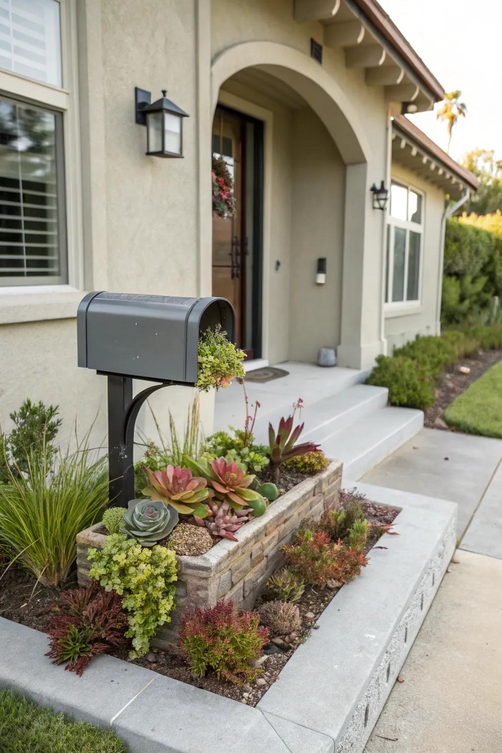 A planter mailbox brings a touch of nature to your doorstep.