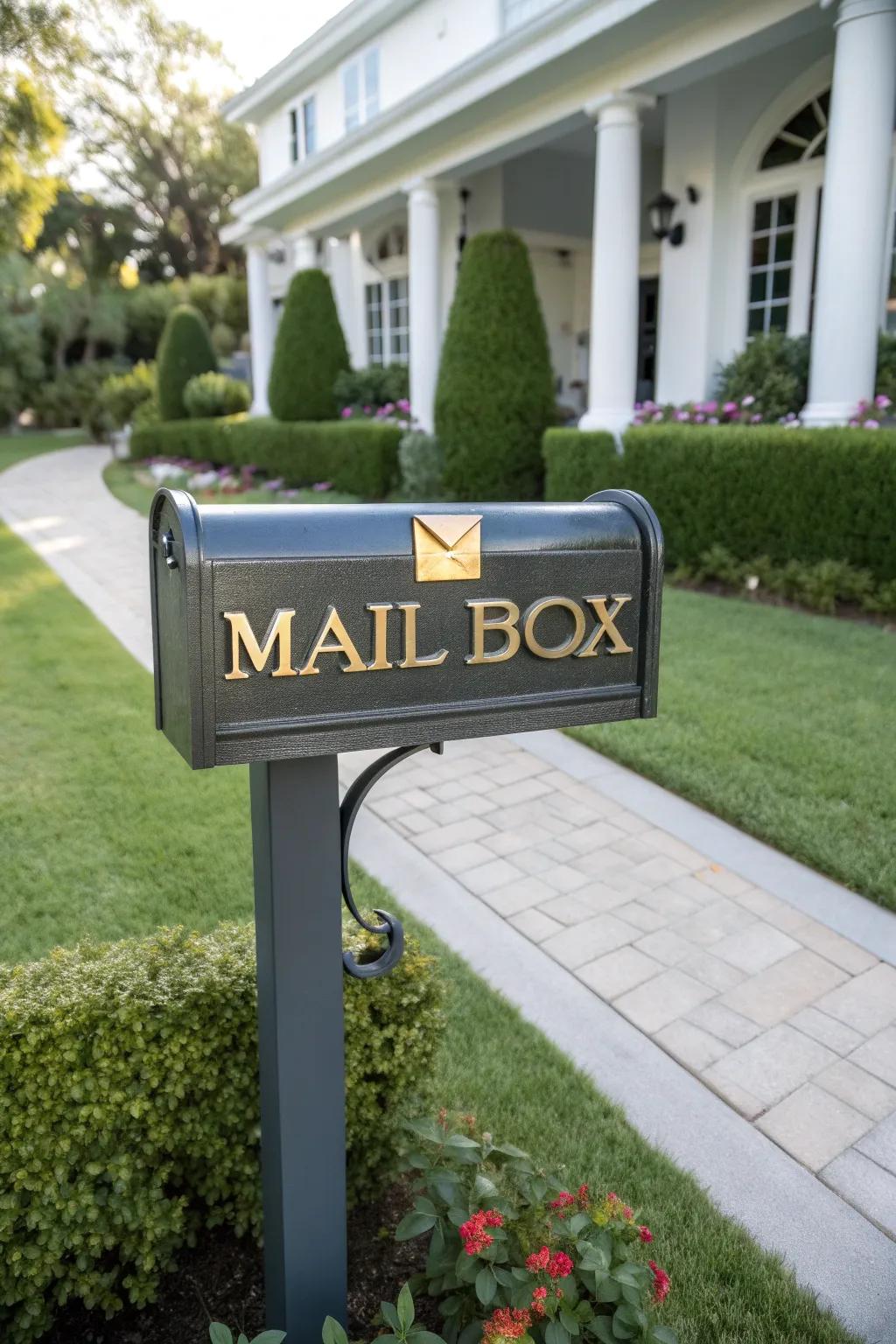 Glam up your mailbox with metallic lettering.