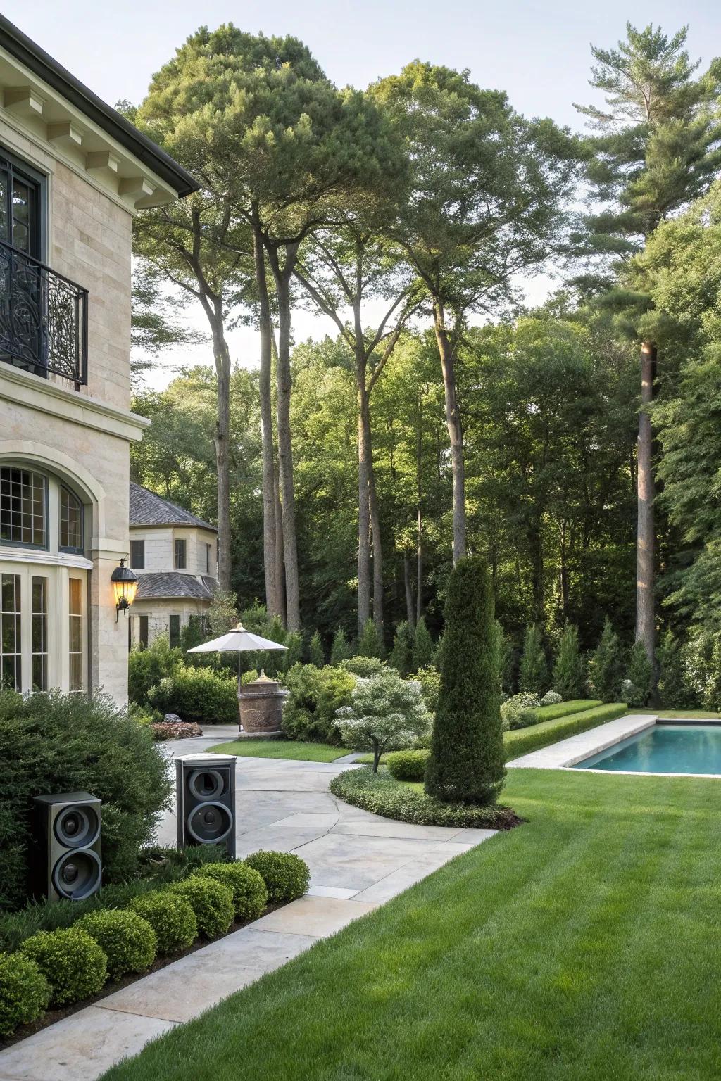 Hidden speakers bring music to your backyard without compromising aesthetics.