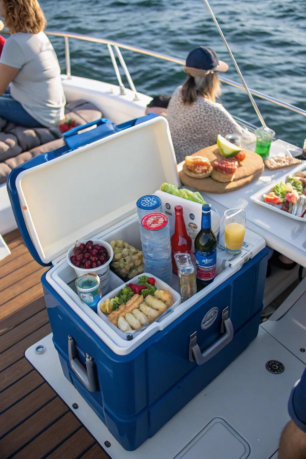 Double up your cooler as a festive table.