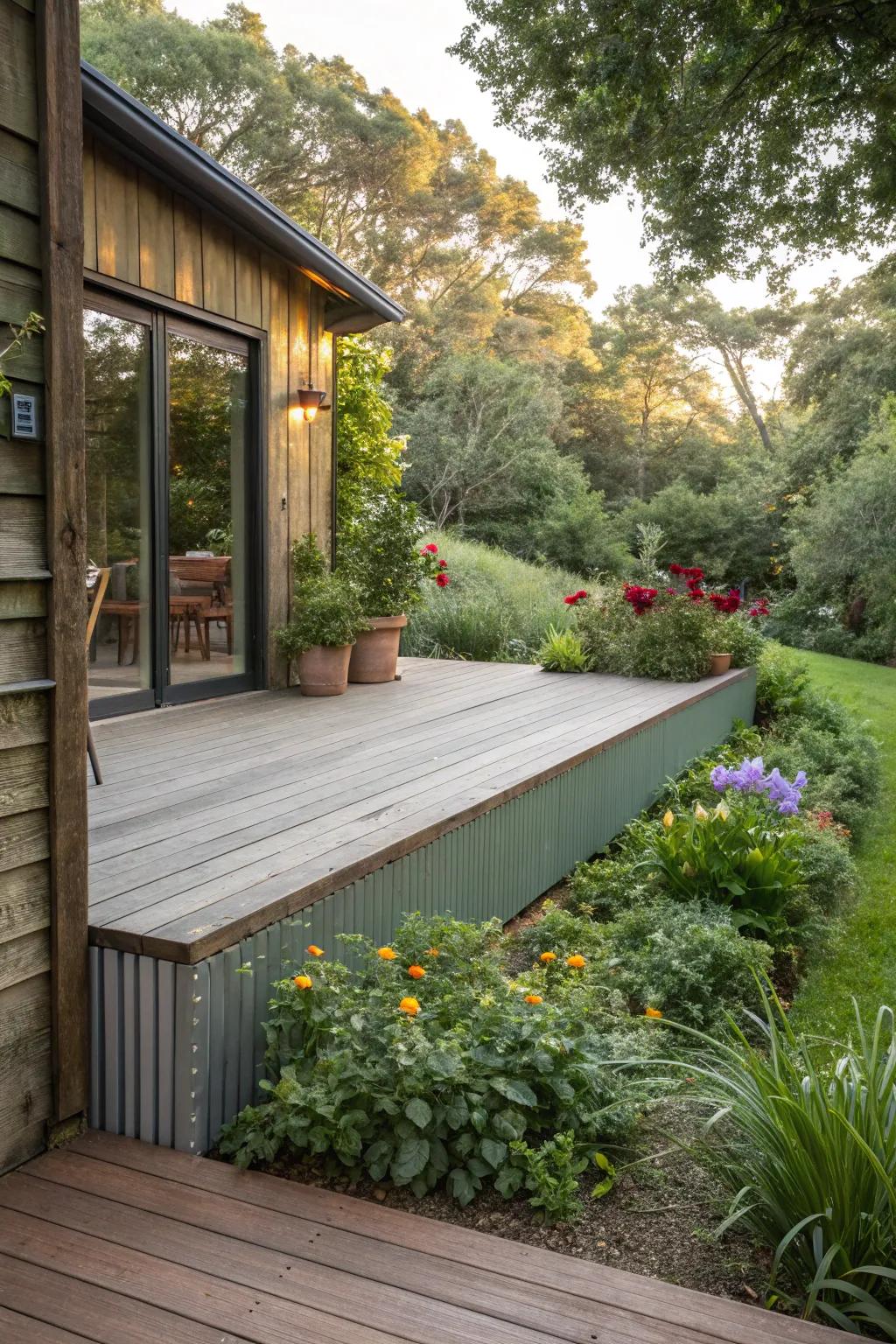 Eco-friendly recycled metal skirting combines sustainability with style.