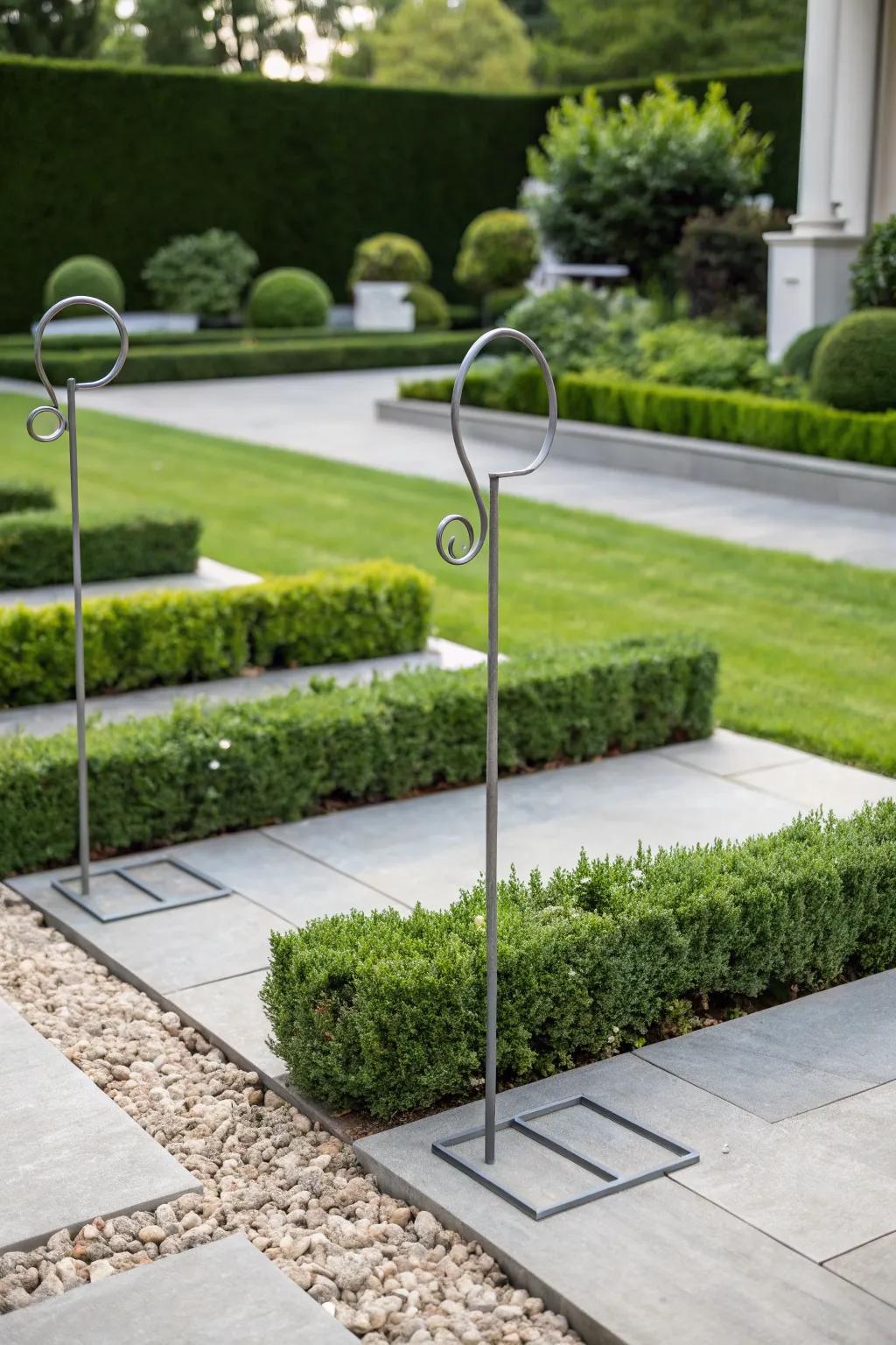 Sleek and modern, minimalist signs suit contemporary gardens.