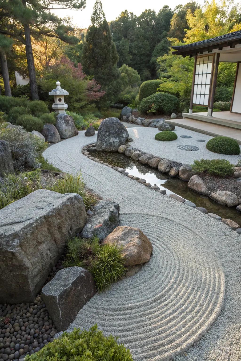 A serene Zen garden offering tranquility and peace.