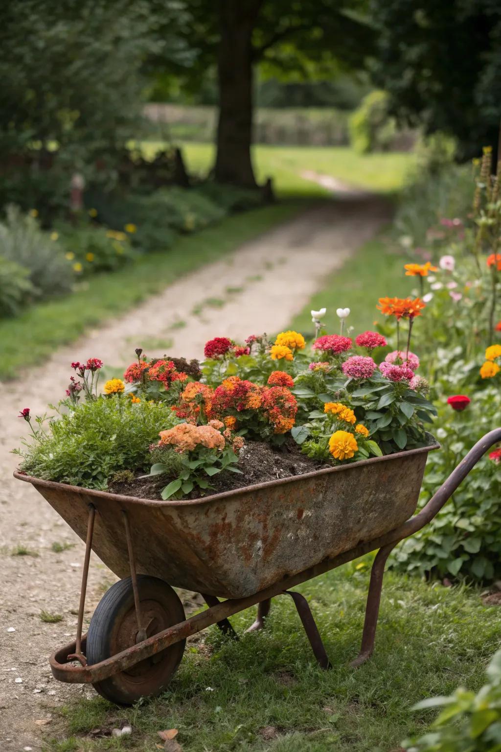 Unusual containers add a whimsical touch.