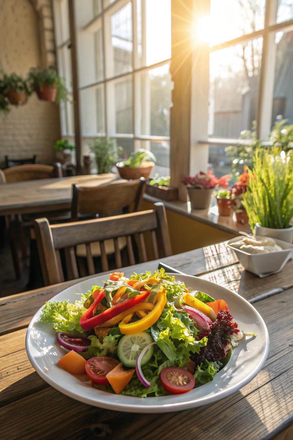 A refreshing and colorful mixed vegetable salad.