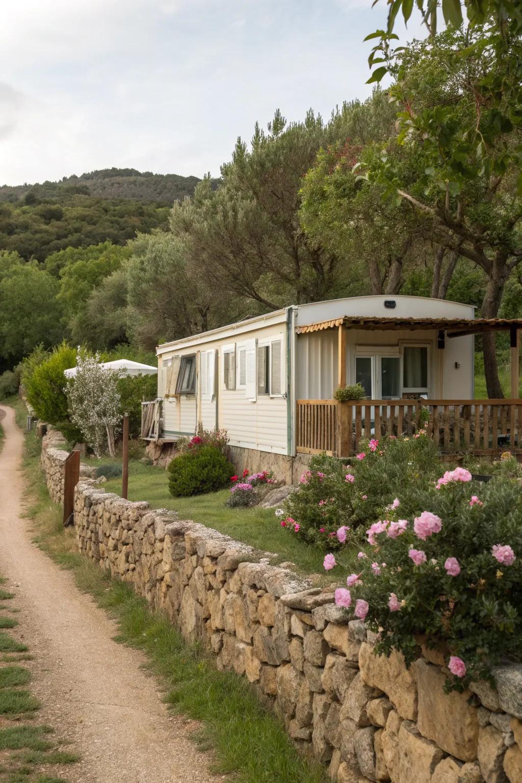 Stone wall fences offer a rustic and durable boundary.