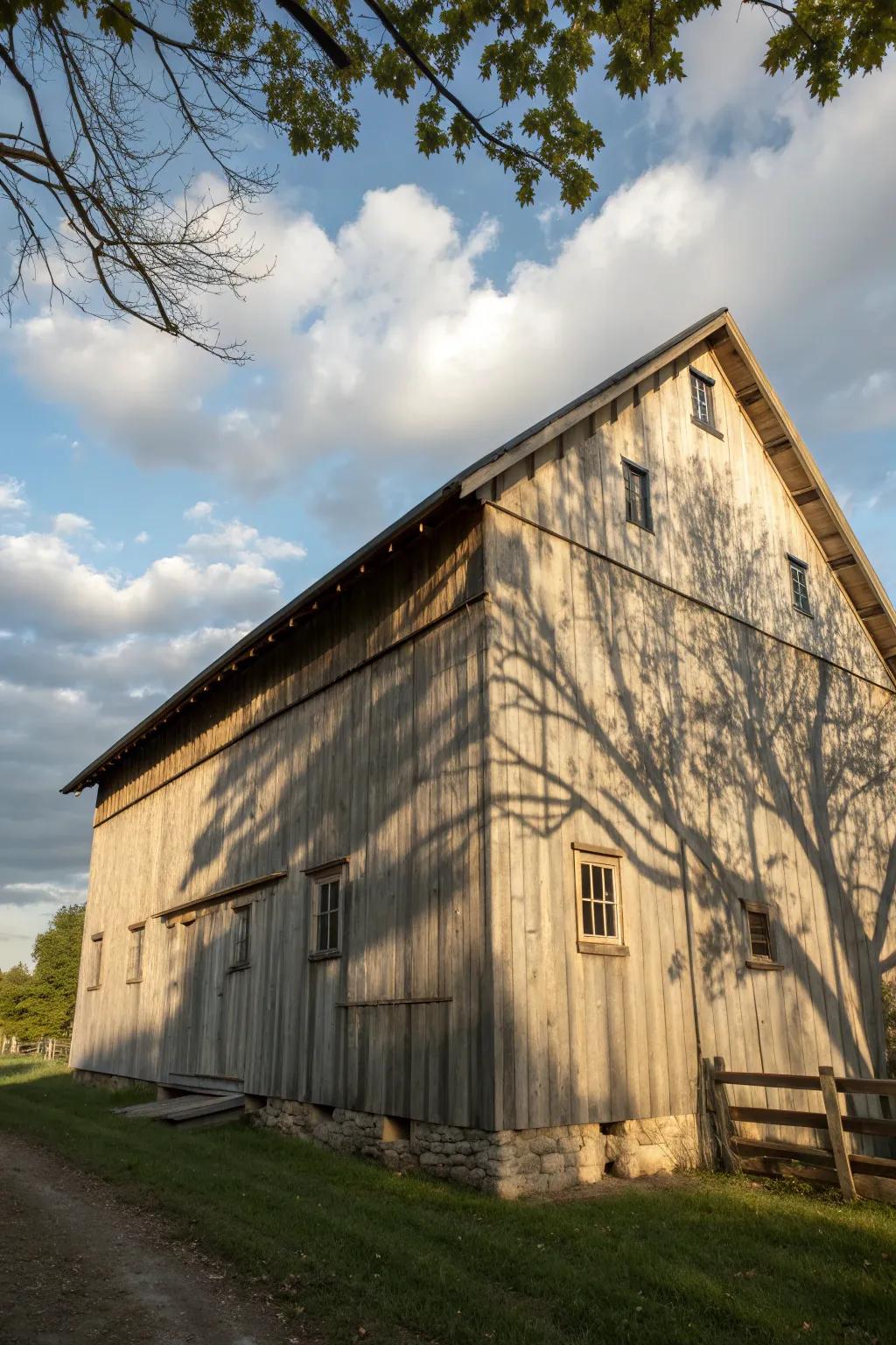 Extended roof overhangs provide shade and add architectural interest.