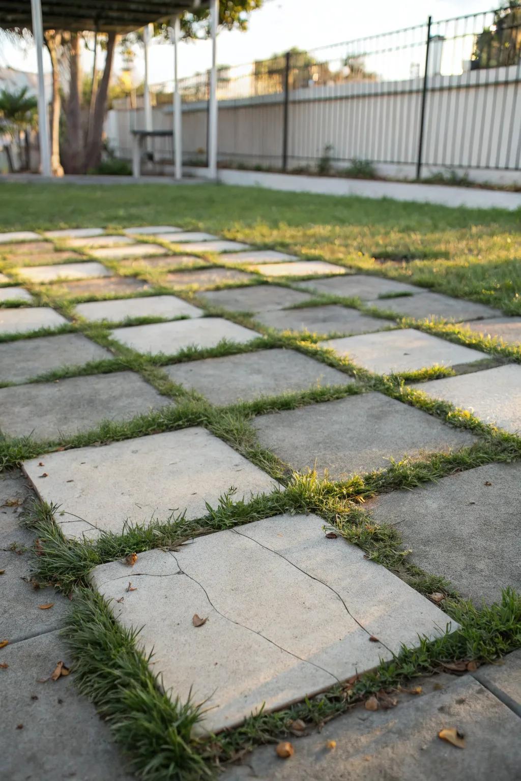 Checkerboard patterns add a playful touch to your patio.