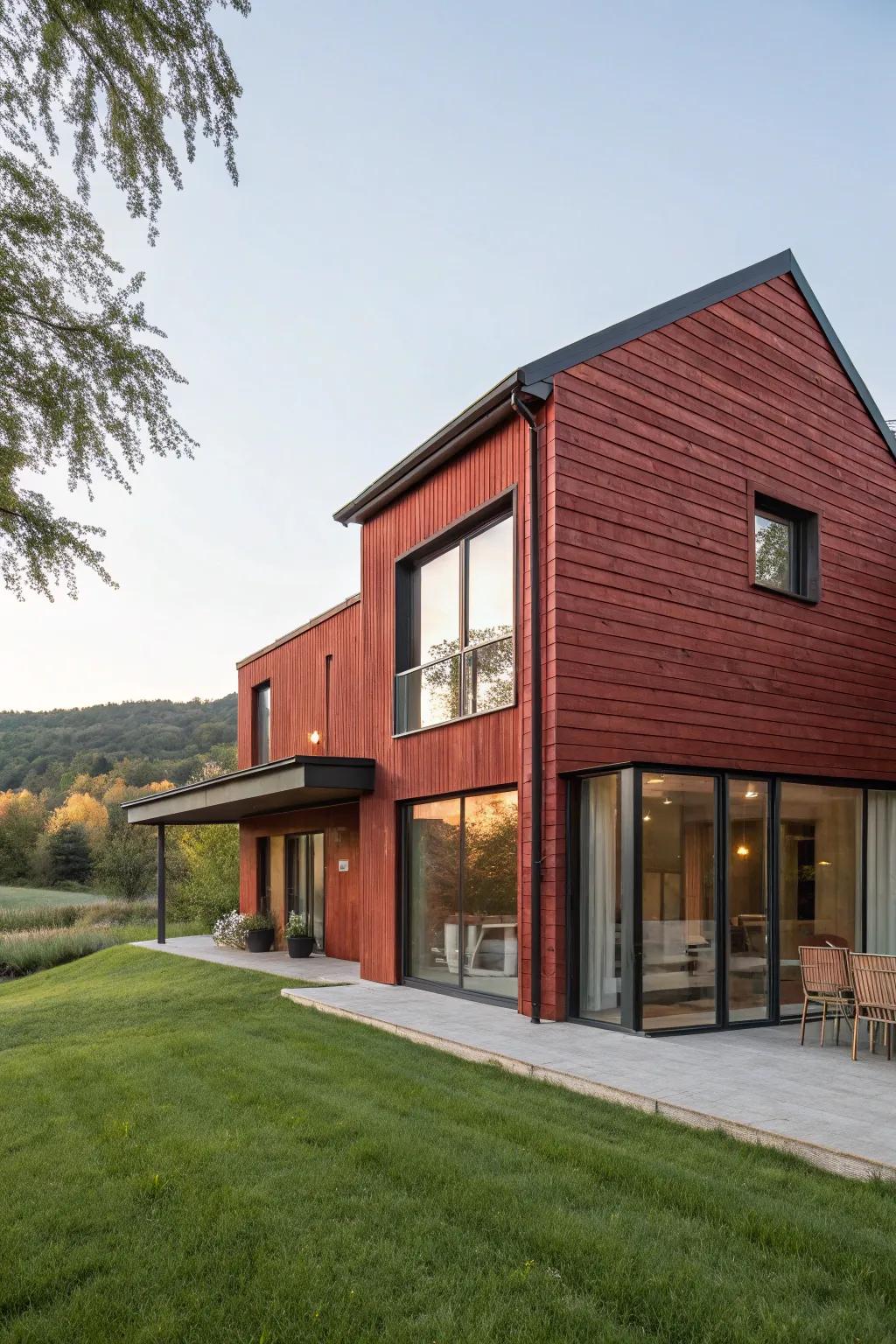 Rustic reds evoke warmth and tradition.