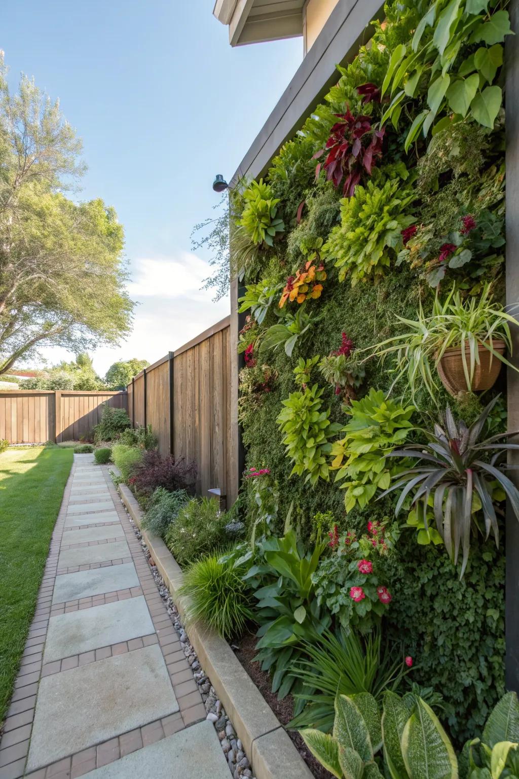 Vertical gardens maximize space and add visual interest.
