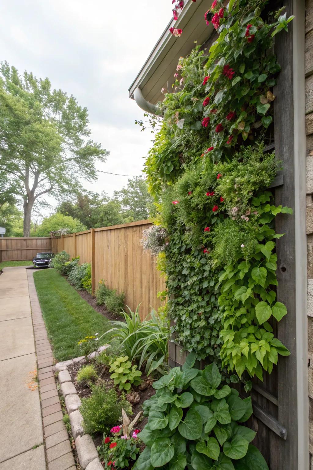 Vertical gardens maximize space and add visual interest.