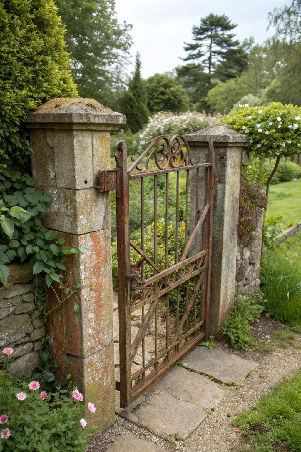 Blend materials for a unique garden aesthetic.