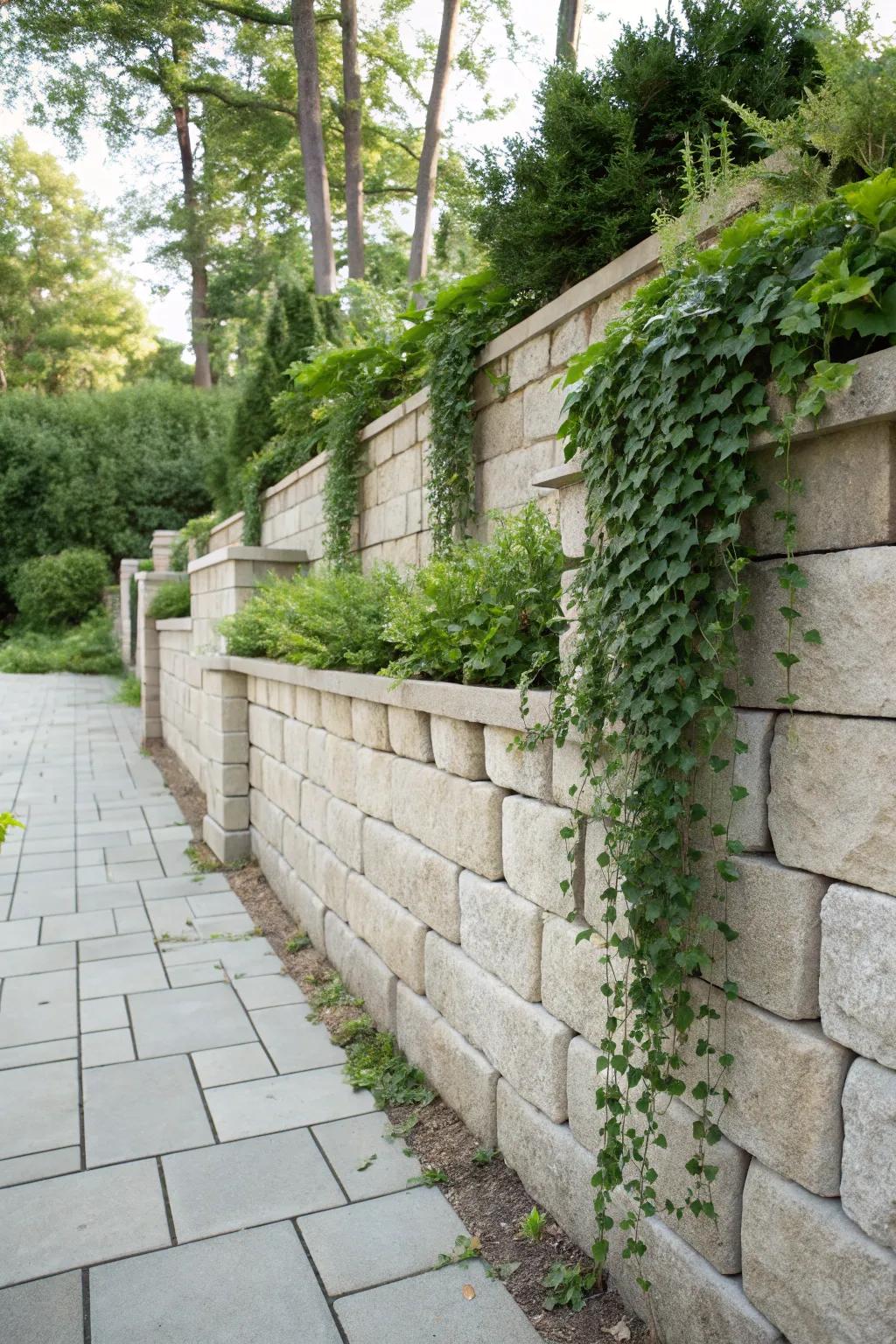 Combine privacy and beauty with a planter wall.