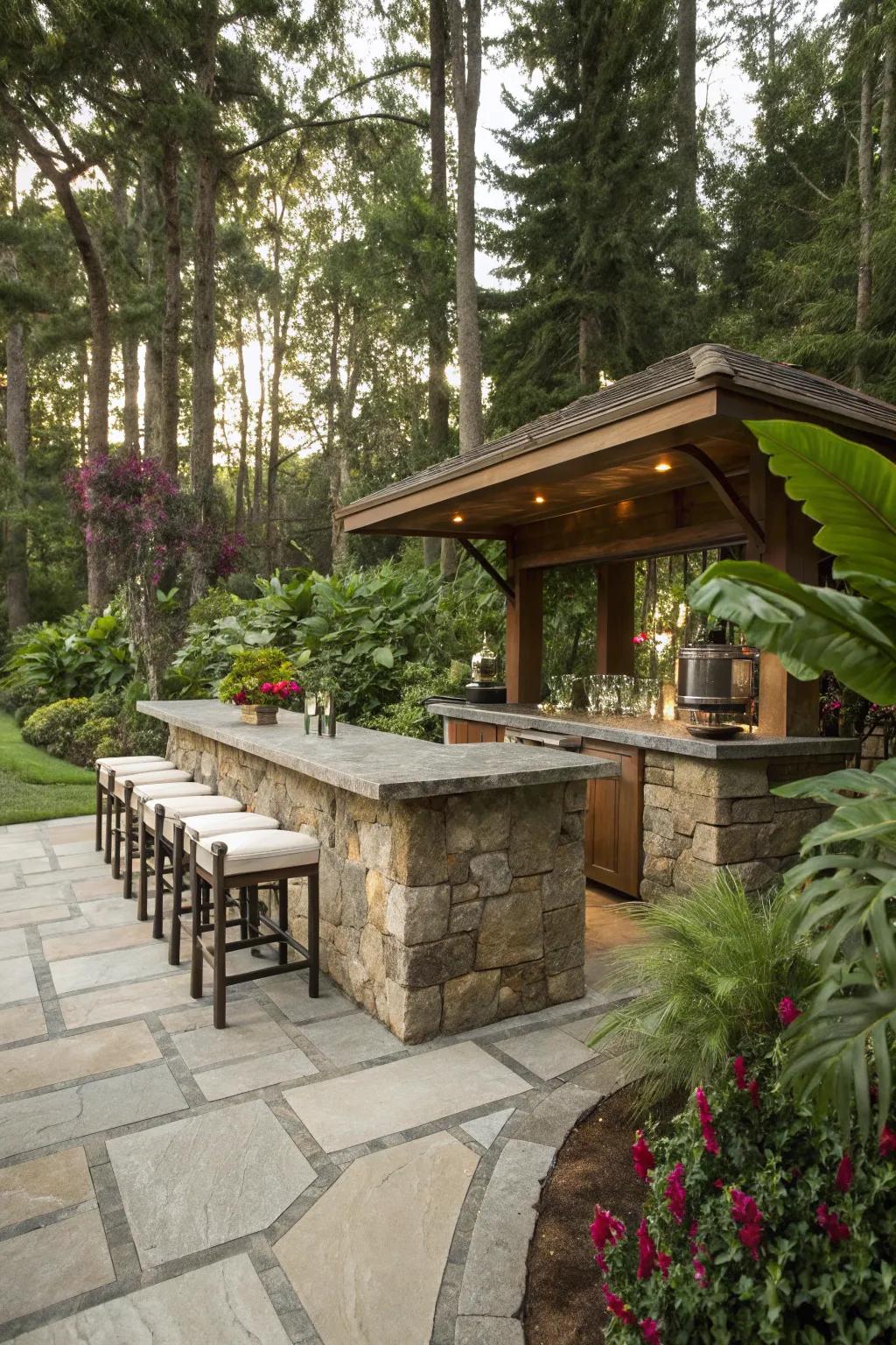 Stone elements add elegance and durability.