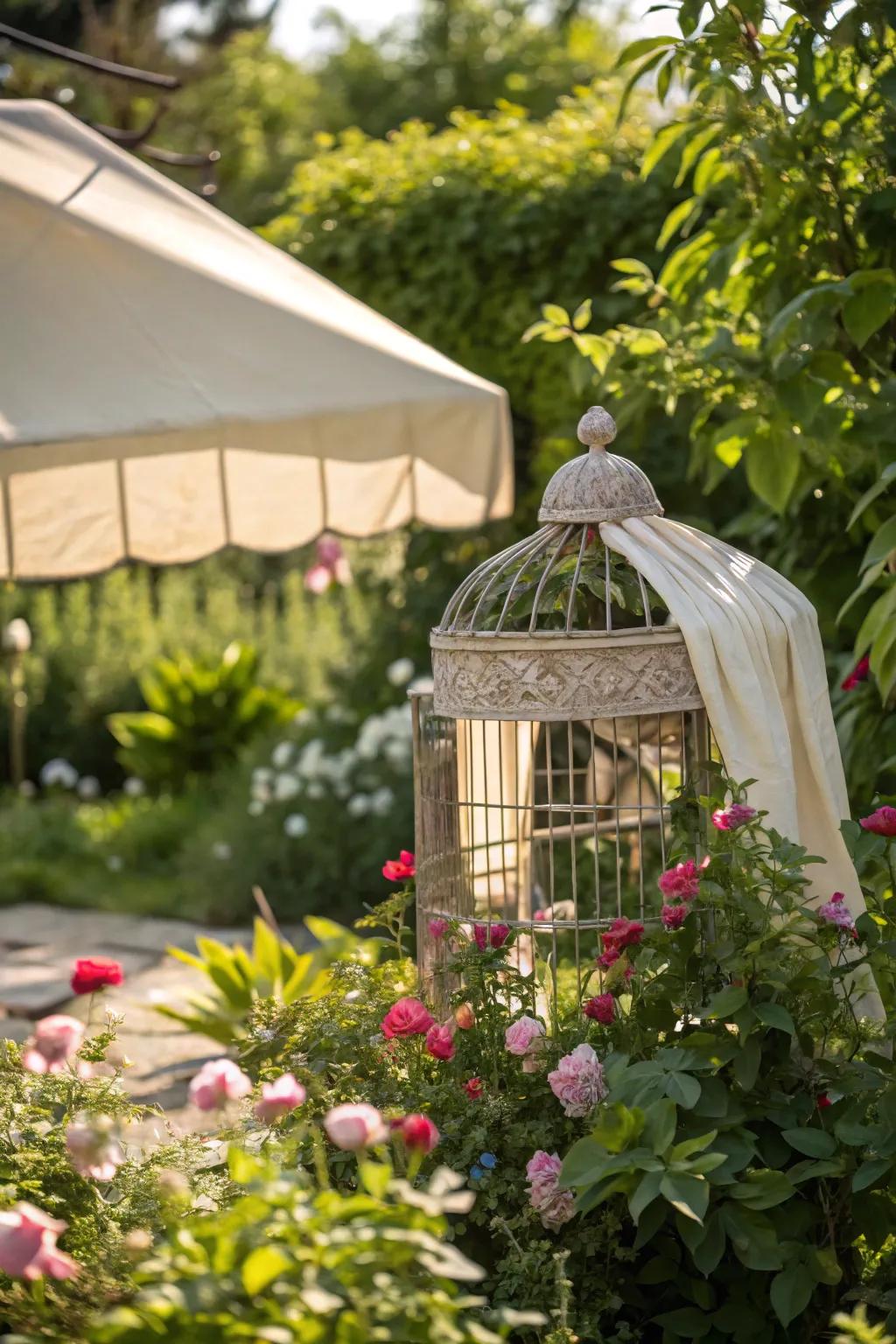 Provide comfort with shade and shelter in your bird cage.