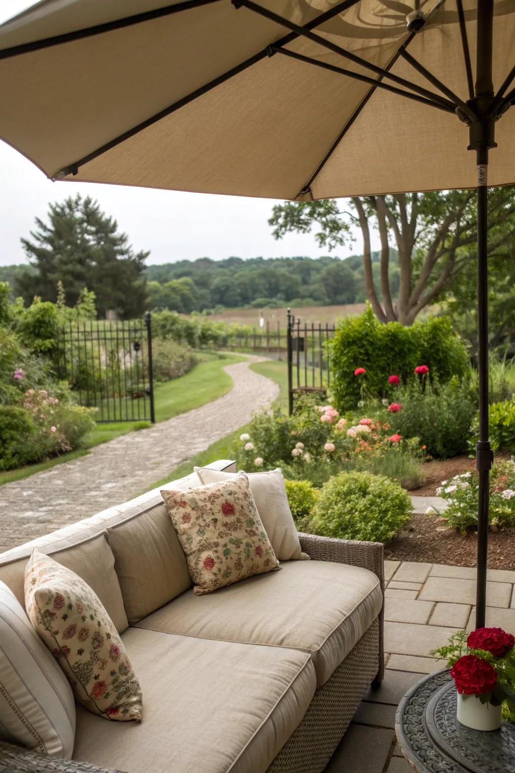 Stay cool with a stylish canopy or umbrella.