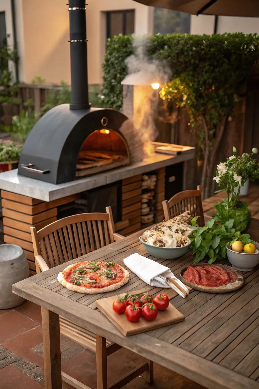 Savor the flavor of wood-fired pizza in your own backyard, a true culinary delight.