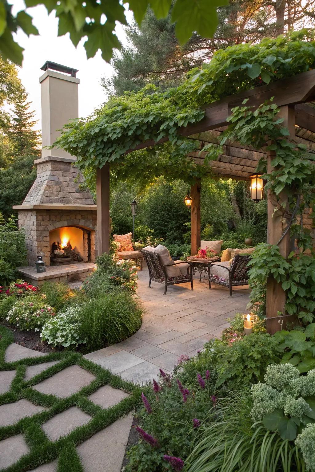 A herb garden adds fragrance and flavor to your pergola.