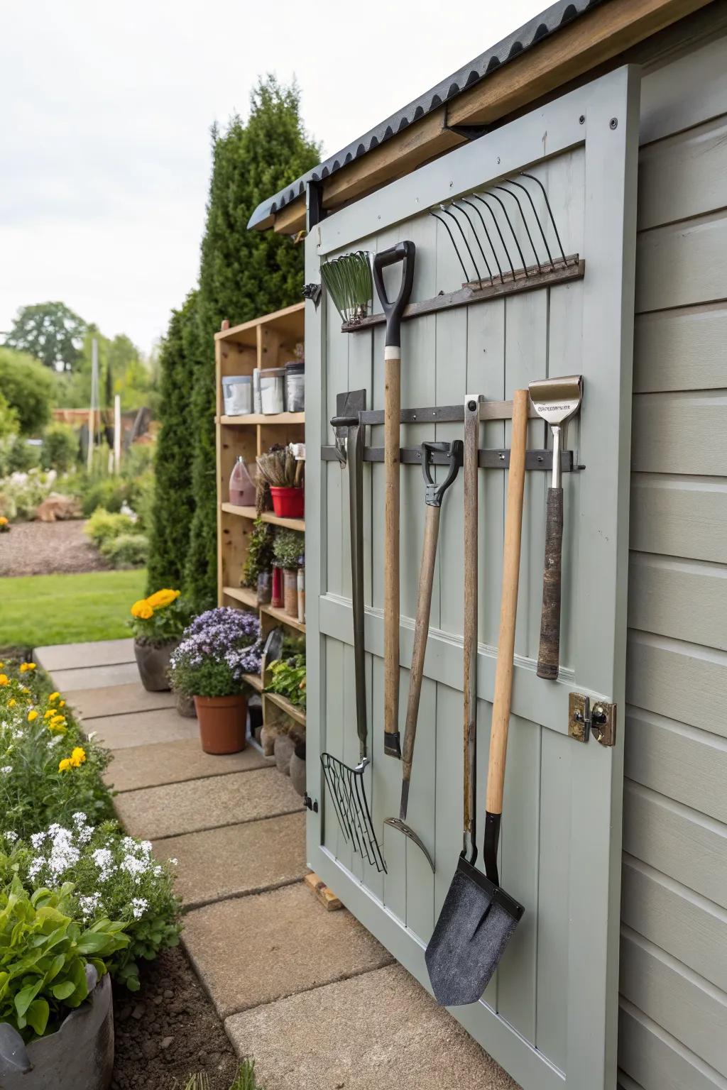 Magnetic tool strips provide a sleek and modern storage solution.
