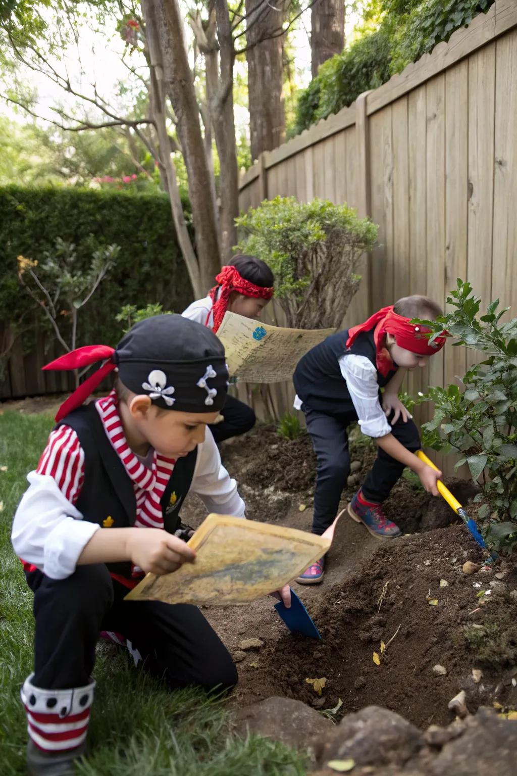 A swashbuckling pirate adventure at the birthday party.