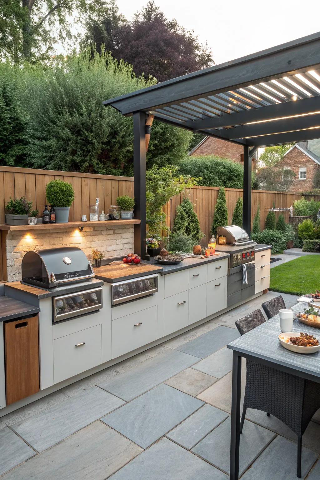 Optimize your space with multi-use cooking zones.