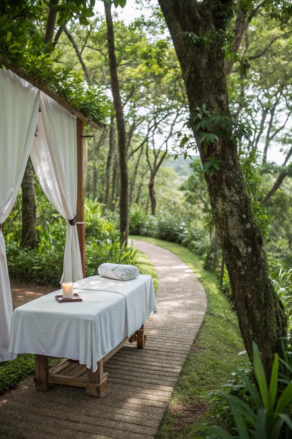 Experience the refreshing freedom of an open-air massage.