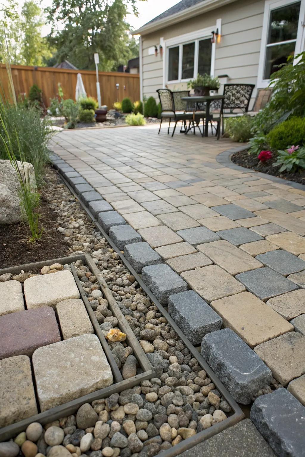 Permeable pavers provide an eco-friendly patio solution.