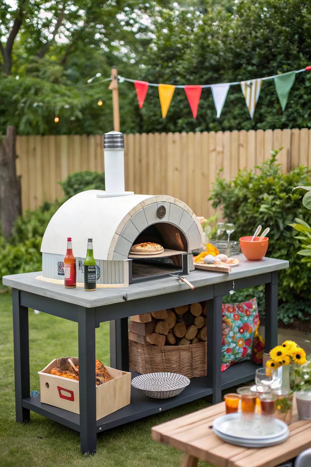 Entertain with ease using a multi-functional pizza oven table.