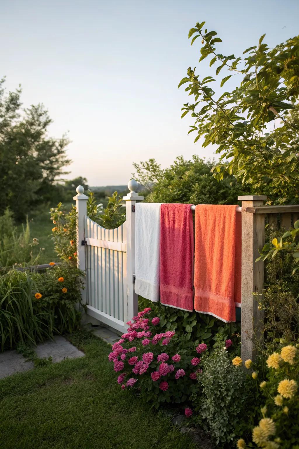 Over-the-fence racks offer a simple, space-saving solution.