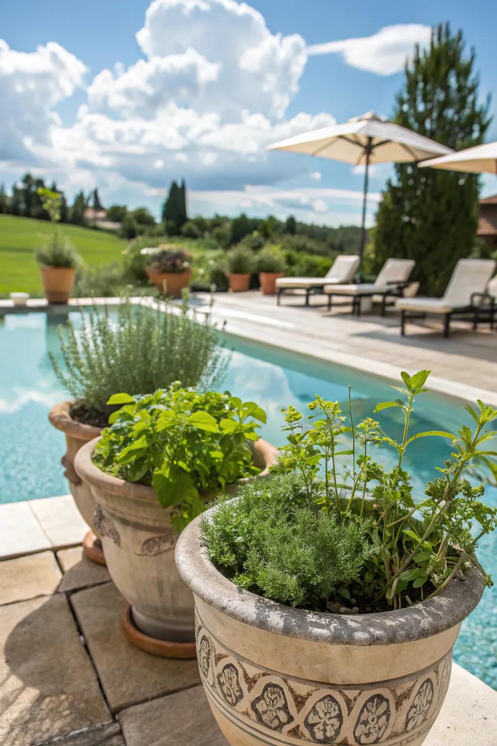 Fragrant herbs add aroma and appeal.