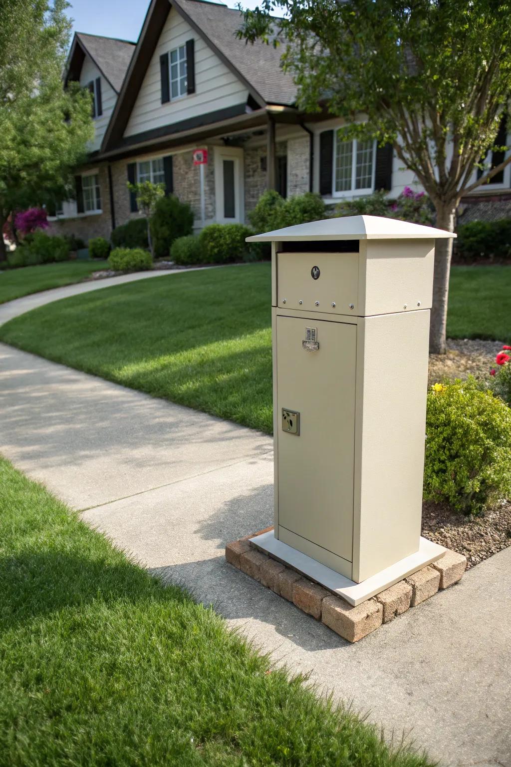 A secure drop box that guards your deliveries.