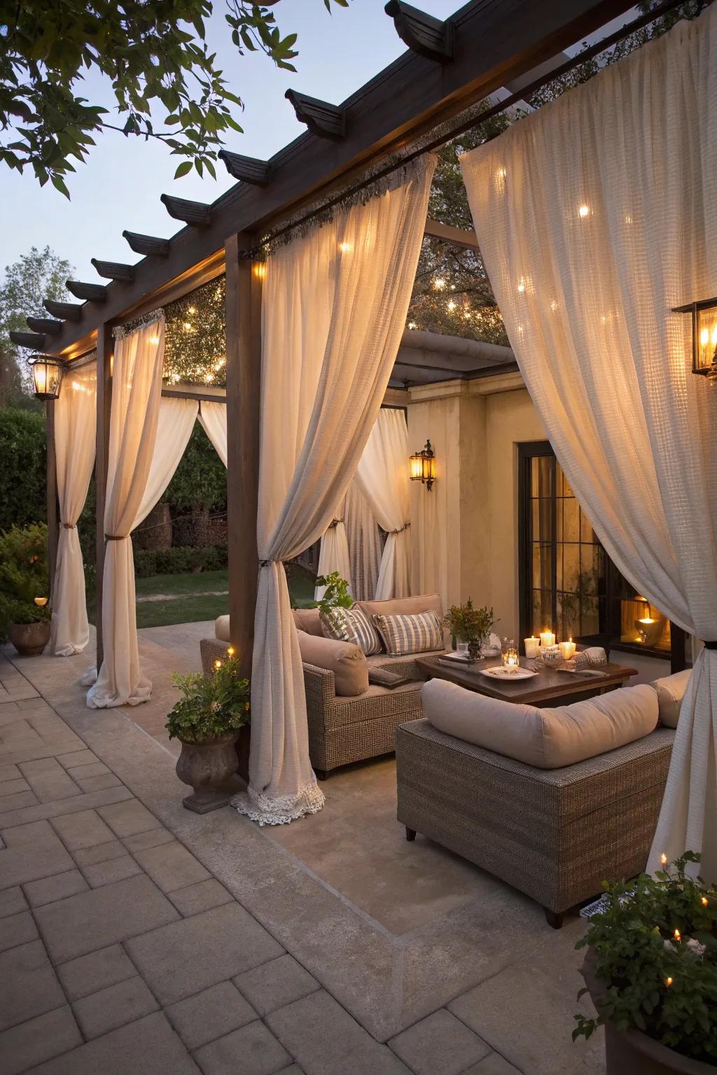 Romantic drapery creates a dreamy and enchanting atmosphere.