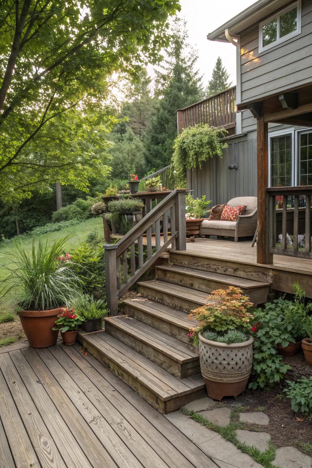 A landing adds both functionality and style to your steps.
