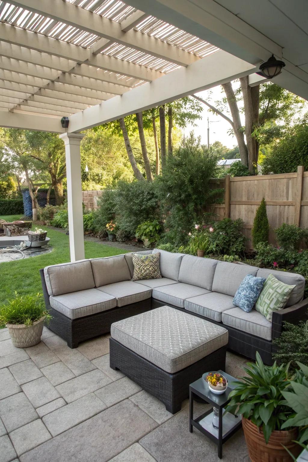 Multifunctional sectionals offer style and practicality.
