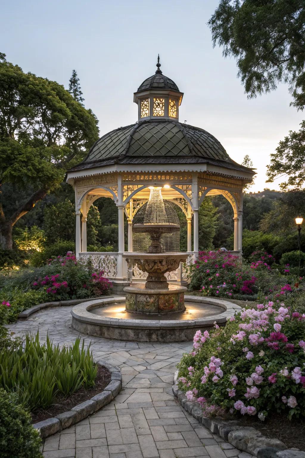 Water features add a soothing element to your pavilion.