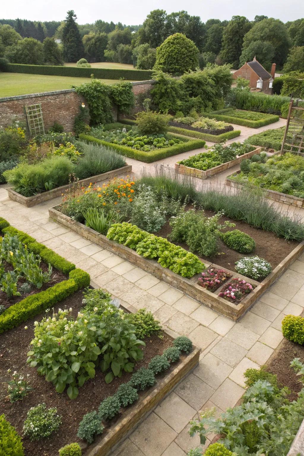 A thoughtfully zoned garden for efficient use and easy access.