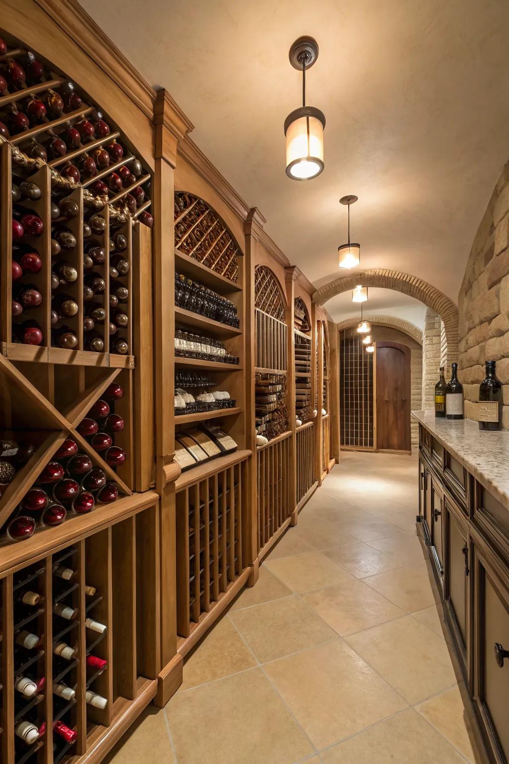 A pole building turned into a luxurious wine cellar.