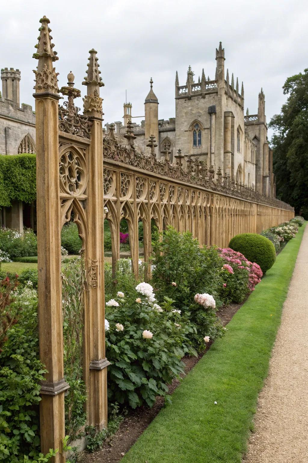Gothic-top fences offer a dramatic and elegant touch.