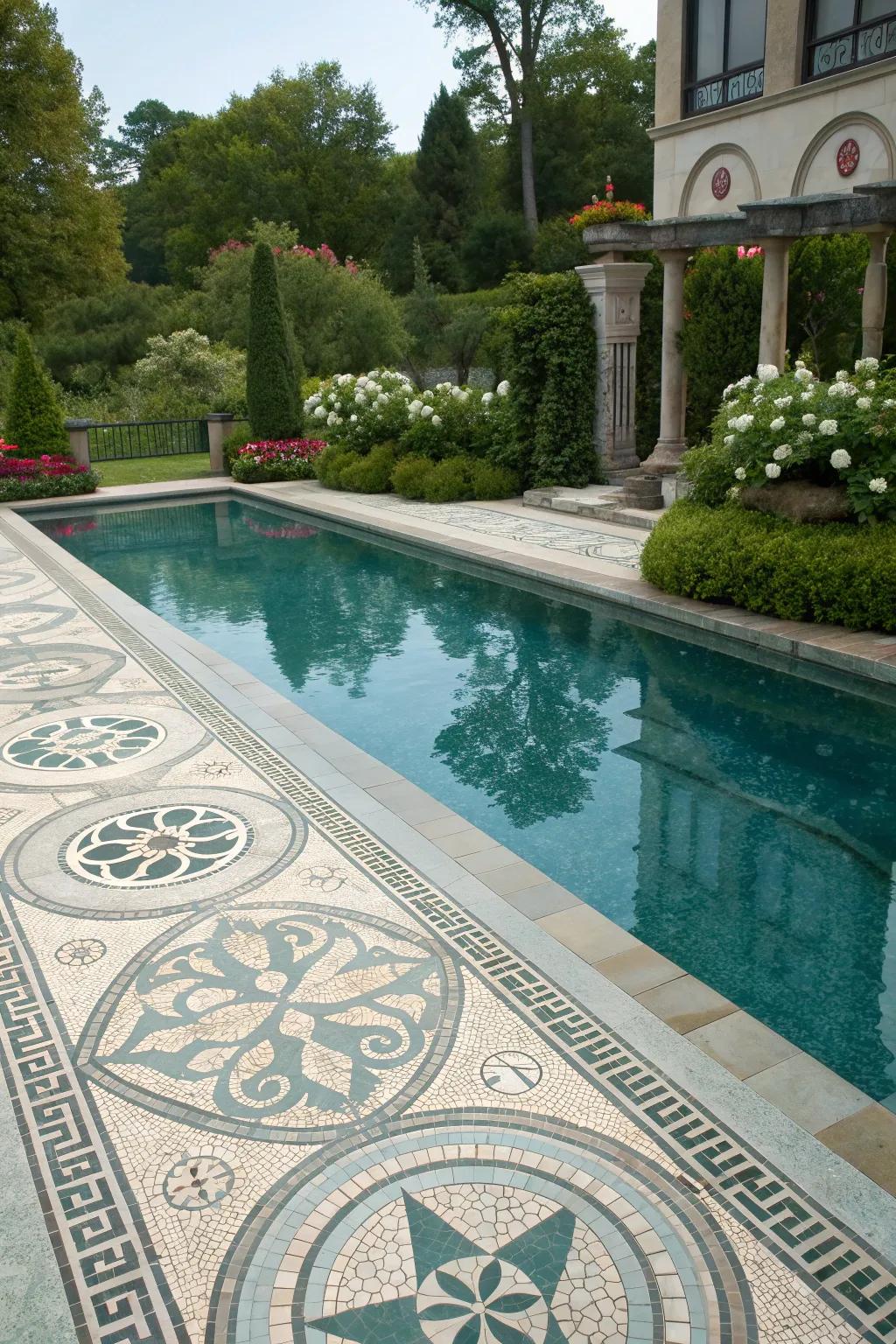 Custom tiles add a personal touch to your pool.